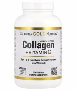 California Gold Nutrition, Hydrolyzed Collagen Peptides + Vitamin C, Type I & III, 250 Tablets