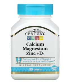 21st Century, Calcium Magnesium Zinc + D3, 90 Tablets