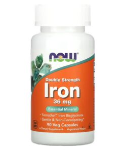 NOW Foods, Iron, Double Strength, 36 mg, 90 Veg Capsules