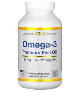 California Gold Nutrition, Omega-3 Premium Fish Oil, 2,200 mg, 100 Fish Gelatin Softgels (1,100 mg per Softgel)