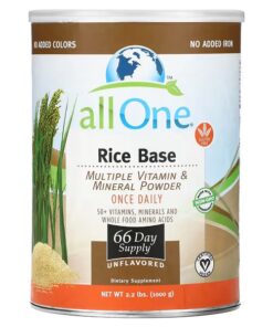 All One, Nutritech, Rice Base, Multiple Vitamin & Mineral Powder, Unflavored, 2.2 lbs (1,000 g)