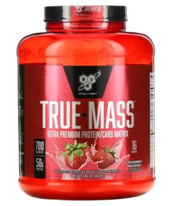 BSN, True-Mass, Ultra Premium Protein/Carb Matrix, Strawberry Milkshake, 5.82 lbs (2.64 kg)