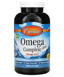 Carlson, Omega Complete Gems, Omega-3-6-9, Natural Lemon, 180 Soft Gels