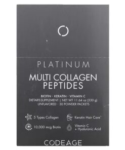 Codeage, Platinum Multi Collagen Peptides, Unflavored, 30 Packets, 0.38 oz (11 g) Each