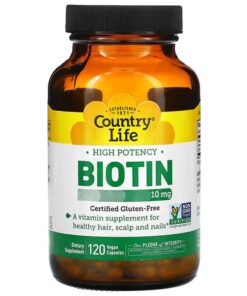 Country Life, High Potency Biotin, 10 mg, 120 Vegan Capsules