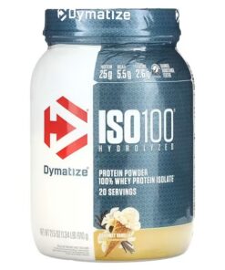 Dymatize, ISO100, Hydrolyzed, 100% Whey Protein Isolate, Gourmet Vanilla, 1.34 lb (610 g)