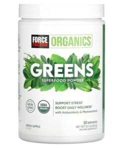 Force Factor, Organics, Greens, Superfood Powder, Fresh Apple, 11.1 oz (316 g)