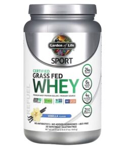 Garden of Life, Sport, Certified Grass Fed Whey, Vanilla, 22.57 oz (640 g)
