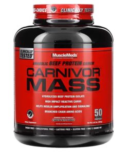 MuscleMeds, Carnivor Mass, Anabolic Beef Protein Gainer, Chocolate Fudge, 5.83 lbs (2,646 g)
