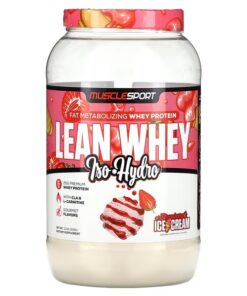 MuscleSport, Lean Whey, Iso-Hydro, Strawberry Ice Cream, 2 lbs (908 g)