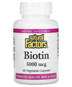 Natural Factors, Biotin, 5,000 mcg, 60 Vegetarian Capsules