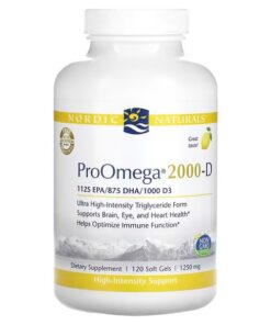 Nordic Naturals, ProOmega 2000-D, Lemon , 1,250 mg, 120 Soft Gels