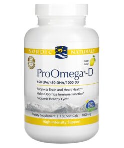 Nordic Naturals, ProOmega-D, Lemon, 1,000 mg, 180 Soft Gels