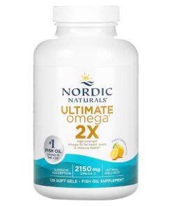 Nordic Naturals, Ultimate Omega 2X, Lemon, 1,075 mg, 120 Soft Gels