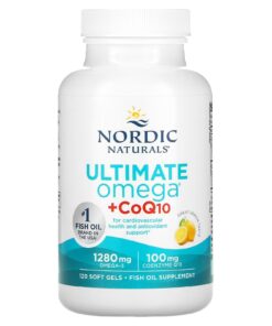 Nordic Naturals, Ultimate Omega + CoQ10, Lemon, 640 mg, 120 Soft Gels