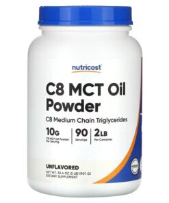 Nutricost, C8 MCT Oil Powder, Unflavored, 2 lb (907 g)