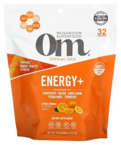 Om Mushrooms, Energy+ Drink Mix, Citrus Orange , 7.05 oz (200 g)