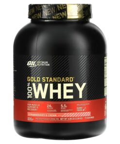 Optimum Nutrition, Gold Standard 100% Whey, Strawberries & Cream, 4.99 lb (2.26 kg)