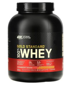 Optimum Nutrition, Gold Standard 100% Whey, Strawberry Banana, 5 lb (2.27 kg)
