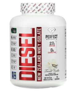 Perfect Sports, Diesel, New Zealand Whey Isolate, French Vanilla, 5 lb (2.27 kg)