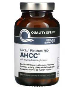 Quality of Life Labs, Kinoko Platinum AHCC, 750 mg, 60 Vegicaps