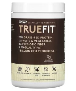 RSP Nutrition, TrueFit, Grass-Fed Protein Shake with Fruits & Vegetbles, Chocolate, 2.16 lbs (980 g)