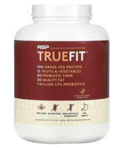 RSP Nutrition, TrueFit, Grass-Fed Whey Protein Shake with Fruits & Vegetables, Cinnamon Churro, 4.14 lbs (1,880 g)