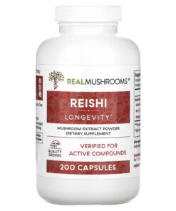 Real Mushrooms, Reishi, Mushroom Extract Powder, 200 Capsules