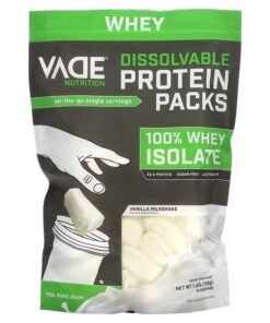 Vade Nutrition, Dissolvable Protein Packs, 100% Whey Isolate, Vanilla Milkshake, 1.6 lb (720 g)