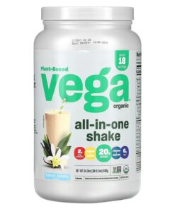 Vega, Plant-Based, Organic All-In-One Shake, French Vanilla, 24.3 oz (689 g)