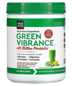 Vibrant Health, Green Vibrance +25 Billion Probiotics, Version 19.1, 23.83 oz (675.6 g)