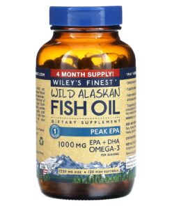 Wiley's Finest, Wild Alaskan Fish Oil, Peak EPA, 1,250 mg, 120 Fish Softgels