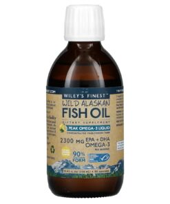 Wiley's Finest, Wild Alaskan Fish Oil, Peak Omega-3 Liquid, Natural Lemon , 8.45 fl oz (250 ml)