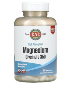 KAL, High Absorption Magnesium Glycinate 350, 160 VegCaps